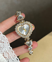 Modern Pink Alloy Love Zircon Crystal Watches