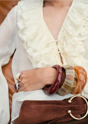 Modern Pink Ruffled Drawstring Tops Lantern Sleeve