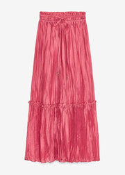 Modern Pink Ruffled Patchwork Cotton Two Pieces Set Fall