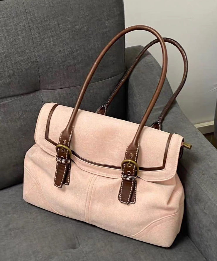 Modern Pink Solid Durable Faux Leather Shoulder Bags
