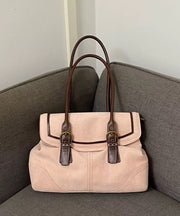 Modern Pink Solid Durable Faux Leather Shoulder Bags