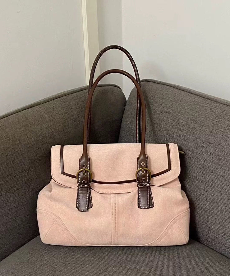 Modern Pink Solid Durable Faux Leather Shoulder Bags