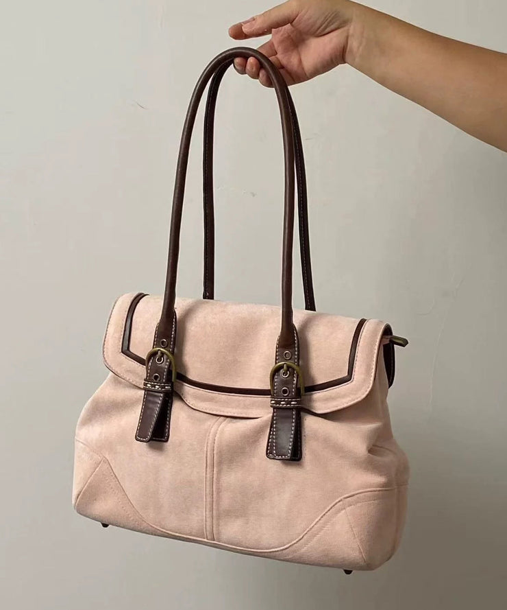 Modern Pink Solid Durable Faux Leather Shoulder Bags