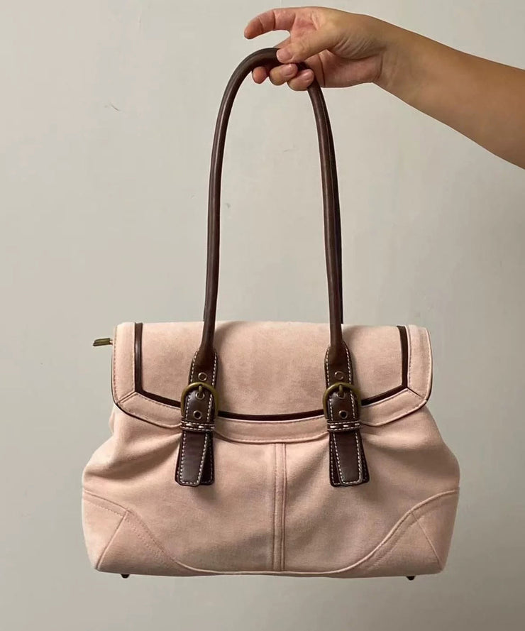 Modern Pink Solid Durable Faux Leather Shoulder Bags