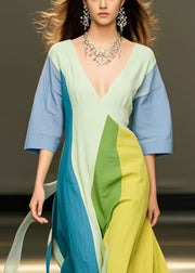 Modern Polychrome Exra Large Hem Cotton Vacation Dress Summer