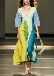 Modern Polychrome Exra Large Hem Cotton Vacation Dress Summer