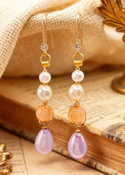 Modern Purple Acrylic Fine Pearl Drop Earrings
