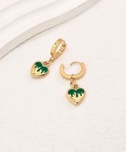 Modern Purple Alloy Love Hoop Earrings