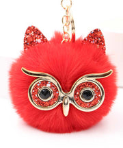 Modern Purple Alloy Owl Fluffy Keychains