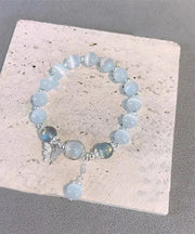 Modern Silk Alloy Zircon Butterfly Cat's Eye Stone Charm Bracelet