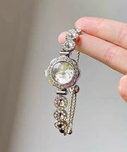 Modern Silk Alloy Zircon Hardlex Crystal Tassel Watches