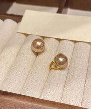 Modern White Copper Pearl Stud Earrings