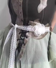 Modern White Lace Hollow Out Floral Necklace