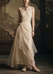 Modern White Tasseled Tulle Party Dress Summer