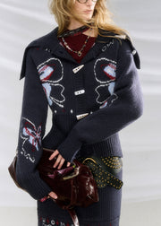 Modern Yellow Peter Pan Collar Button Knit Cardigan Fall