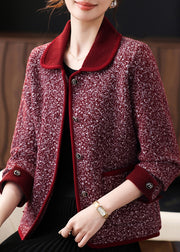 Mulberry Patchwork Coat Peter Pan Collar Fall