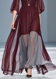 Mulberry Patchwork Draping Holiday Dress Exra Large Hem Summer