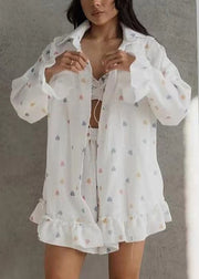Multicolour Love Print Cotton 3 Pajama Sets Oversized Summer