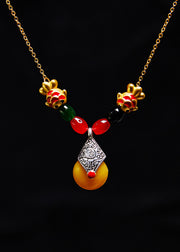 National Style Beeswax Fish Gilding 14k Pendant Necklace