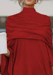Natural Red Asymmetrical Low High Design Top Spring