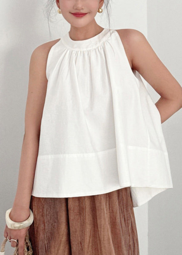 Natural White Oversized Cotton Tanks Summer