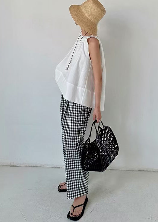 Natural White Oversized Cotton Tanks Summer