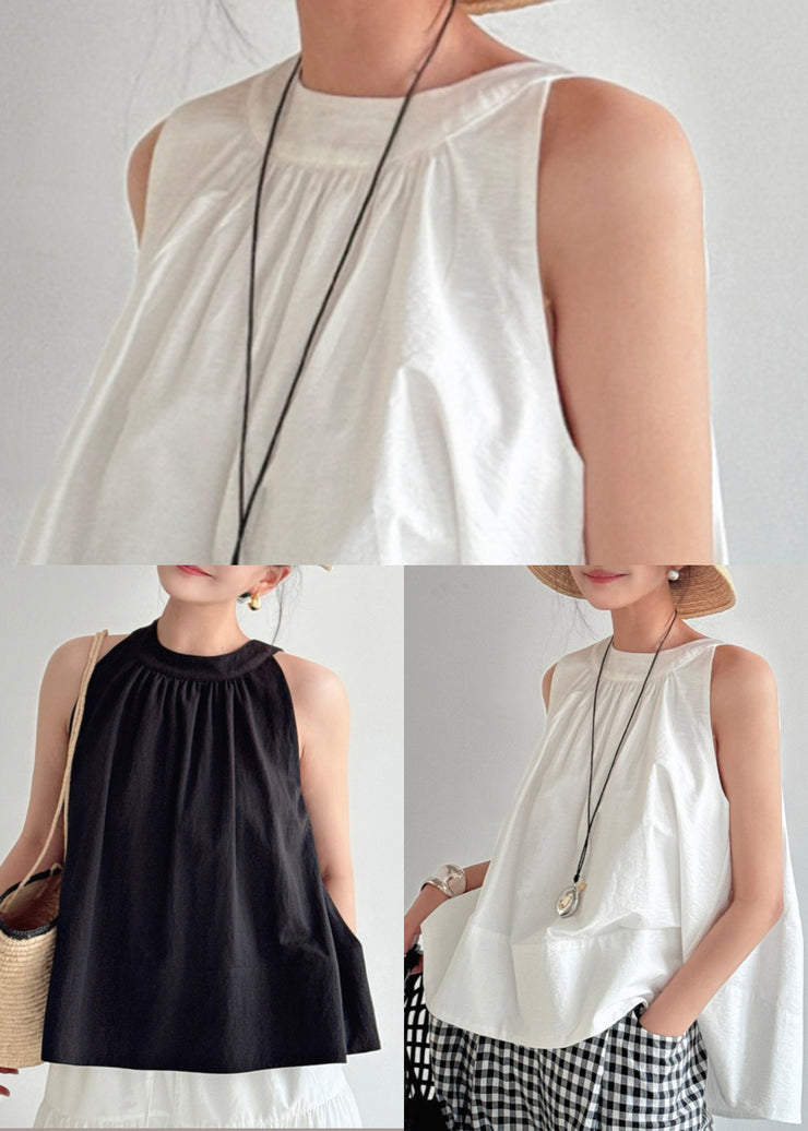 Natural White Oversized Cotton Tanks Summer