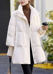 Natural White Stand Collar Oversized Duck Down Down Coats Winter