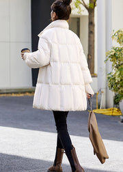 Natural White Stand Collar Oversized Duck Down Down Coats Winter