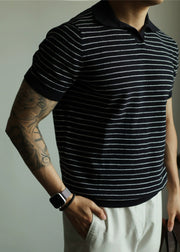 Navy Cozy Knit Summer Casual Clothing Mens Polo Shirts