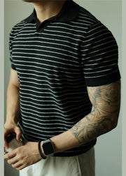 Navy Cozy Knit Summer Casual Clothing Mens Polo Shirts