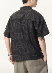 New Apricot Letter Button Cotton Men Polo Shirts Summer