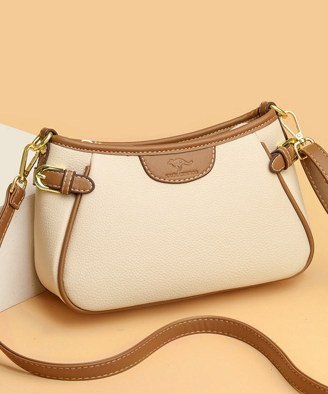 New Beige Durable Calf Leather CrossBody Bag