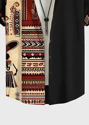 New Black Asymmetrical Print Cotton Men T Shirts Summer