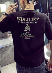 New Black Embroideried Cotton Mens T Shirt Designer Summer