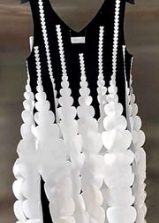 New Black Original Design Patchwork Dress Sleeveless