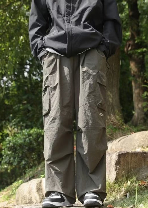 New Black Pockets Solid Cotton Men Pants Spring