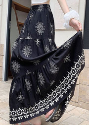 New Black Print A Line Skirts Summer