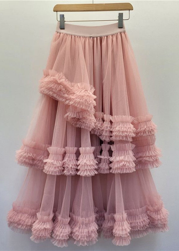 New Black Ruffled Elastic Waist Tulle Skirt Summer