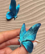 New Blue Sterling Silver Resin Butterfly Stud Earrings