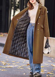 New Brick Red Peter Pan Collar Duck Down Winter Woolen Coats Winter