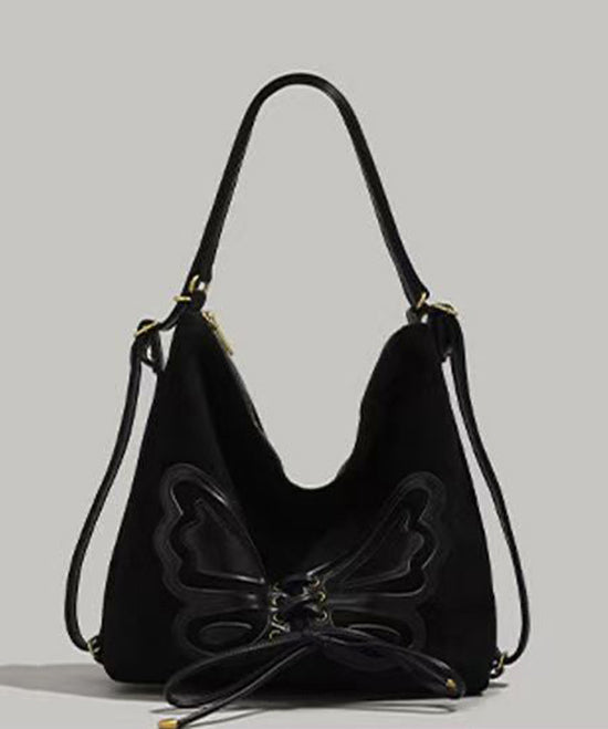 New Brown Butterfly Faux Leather Backpack Bag