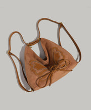 New Brown Butterfly Faux Leather Backpack Bag