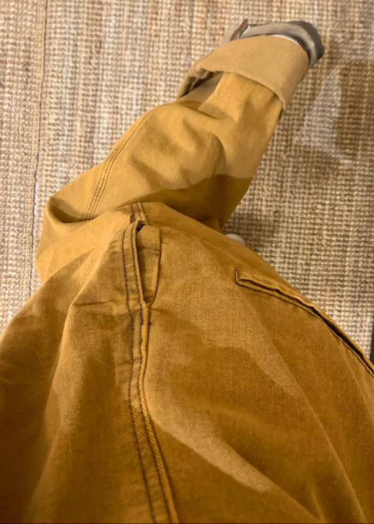 New Brown Button Solid Denim Jumpsuits Sleeveless