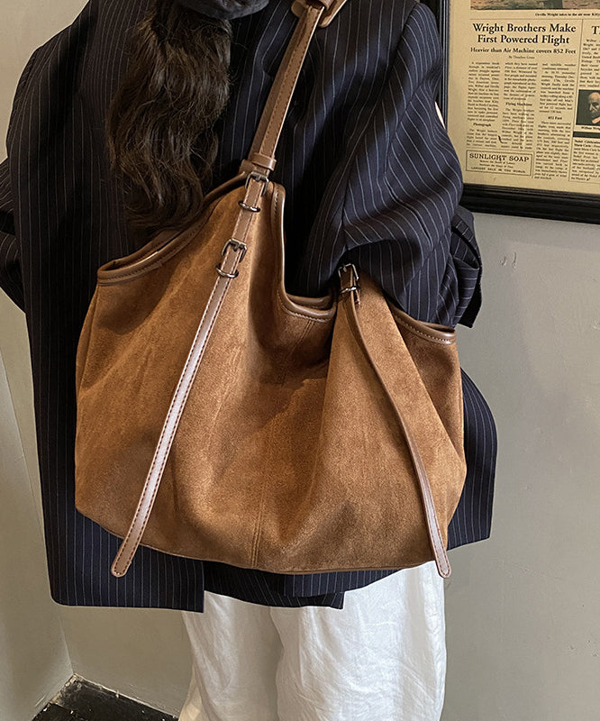 New Brown Large Capacity Suede Shoulder Bag