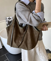 New Brown Large Capacity Suede Shoulder Bag