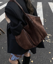 New Brown Large Capacity Suede Shoulder Bag