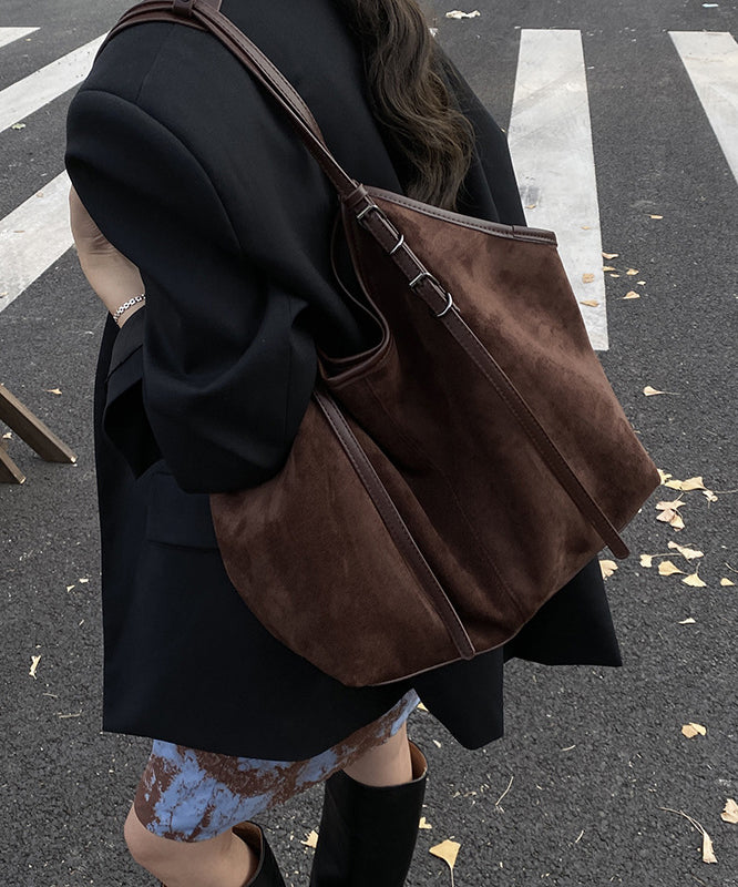 New Brown Large Capacity Suede Shoulder Bag