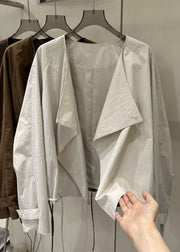 New Caramel Peter Pan Collar Patchwork Coats Fall