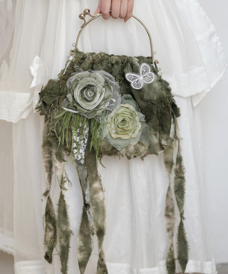 New Chinese Style Floral Butterfly Lace Tote Bag